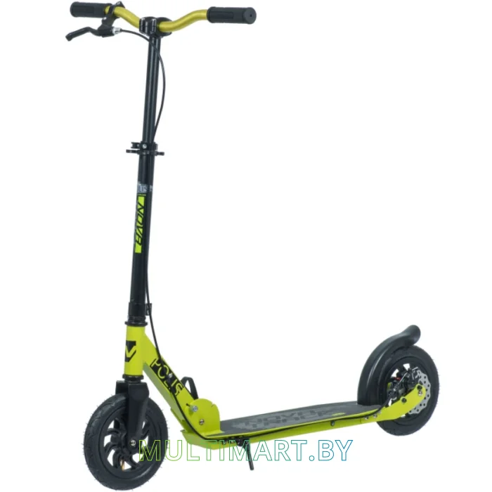 Самокат Novatrack Polis Disc 200DB.POLIS.GN20 (черный/зелены, 2020)